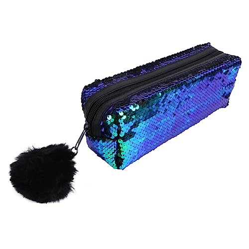 CAXUSD 1stück Mermaid Pailletten Federmäppchen Für Mädchen Großer Modisches Design Schreibwaren Und Kosmetik-Accessoire Schwarz-grün von CAXUSD