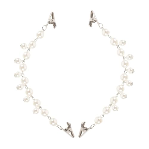 CAXUSD 2 Stück Vintage Sweater Clips mit Kunstperlen Flexibler Verschluss Knopf Vielseitig für Cardigan Kragen Cape Jacken und Pullover Retro Brosche für Damen Modisches Accessoire von CAXUSD