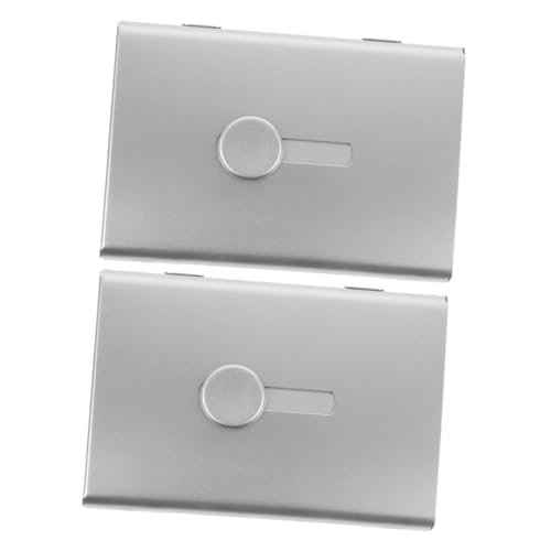 CAXUSD 2 Stück Visitenkartenhalter Aus Metall Herausziehbarer Organizer Kompaktes Kartenetui Aus Aluminium Für Büro Und Reisen von CAXUSD