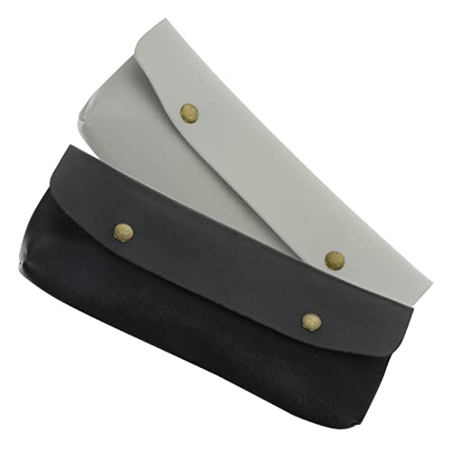 CAXUSD Reiseetui für Make-up Pinselhalter 2 Stück Bleistiftbox zur Aufbewahrung von Make-up-Pinseln tragbare Kosmetiktasche für Frauen Schwarz/Grau von CAXUSD