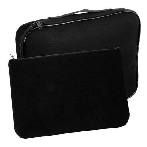 CAXUSD 2st Multifunktionale Ausweistasche Wichtig Dokumententasche Halter Aktenschrank Mit Schloss Abschließbar Münztüten Für Die Bank Aktentasche Shandong-Seide Black von CAXUSD