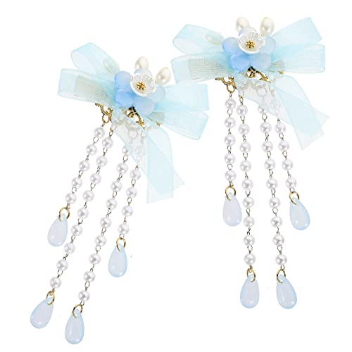 CAXUSD Haarspangen Für Damen 2St Quaste Haarspange kinder haarschmuck vintage haarklammer Blumenkopfschmuck für Frauen Vintage Blumen Haarnadel Tiara Haarnadel mit chinesischer Quaste von CAXUSD