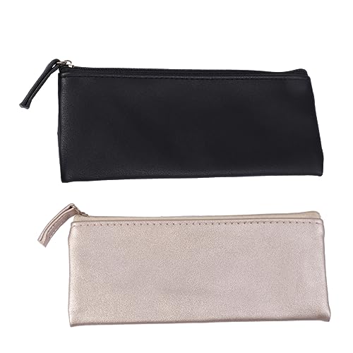 CAXUSD 2stücke Pu Federmäppchen Für Schüler Minimalistisches Schreibwaren Aufbewahrungstasche Kosmetik Organizer Schwarz Und Und Multifunktional von CAXUSD