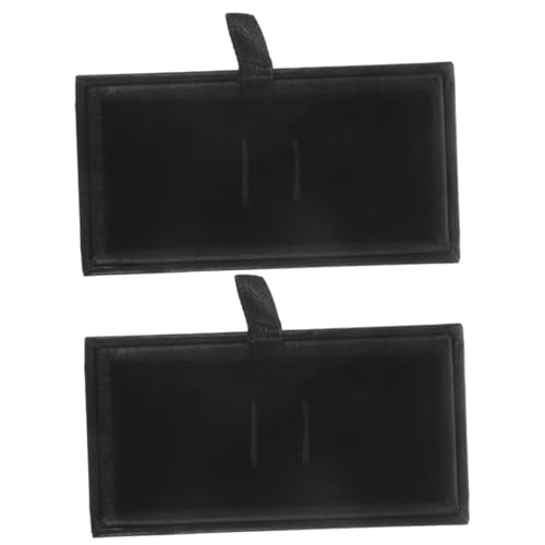 CAXUSD 2stücke Schwarze Leder Schmuckschatulle Für Krawattennadel Und Manschettenknöpfe Kleine Aufbewahrungsbox Für Schmuck Und Accessoires Für Reisen Und von CAXUSD