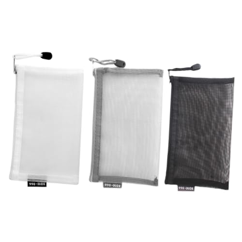 CAXUSD 3 Stück Teiliges Federmäppchen mit Reißverschluss Durchsichtiger Stifte Organizer Leicht und Handlich Vielseitig für Schule Büro und Kosmetik Tragbare Schreibwaren von CAXUSD