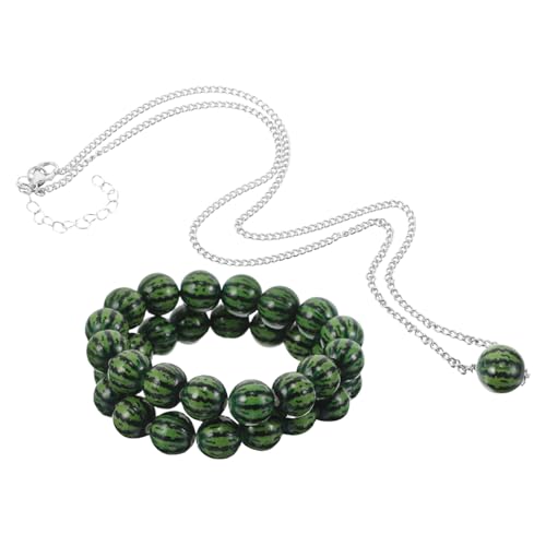 CAXUSD 3 Stück Teiliges Wassermelonen Armband Handgefertigtes Tropisches Frucht Design Verstellbares Perlenarmband und Halskette Langlebig Boho Stil für Sommer Strand Geburtstagsfeiern von CAXUSD