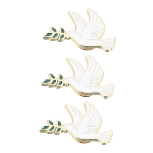 CAXUSD 3 Stück Vogel Broschen für Damen und Herren Friedenstaube mit Olivenzweig Stilvolle Metall Anstecknadeln für Kleidung Jacken und Accessoires Tragbar Langlebig und Elegant von CAXUSD