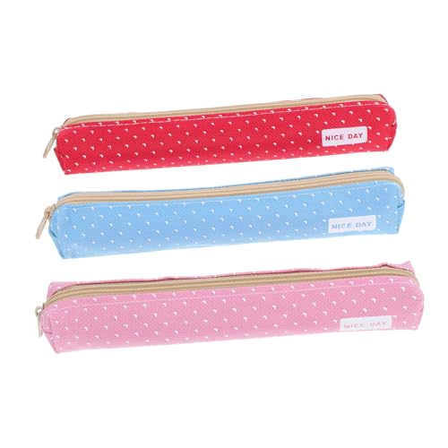 CAXUSD 3-teiliges Federmäppchen: Ästhetisches Federmäppchen Aus Canvas, Kleine Tragbare Stifttasche, Organizer Für Schulbedarf, Schreibwaren, Make-up-aufbewahrung, Für Den Täglichen von CAXUSD