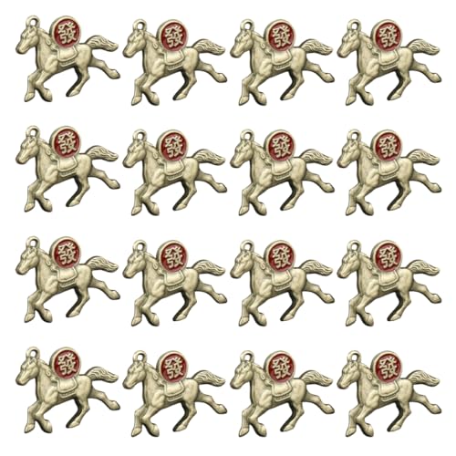 CAXUSD 30 Stück Pferde Schlüsselanhänger Anhänger aus Legierung Chinesisches Glückszeichen für Handy Rucksack Geldbörse Schlüsselring Deko Symbol für Wohlstand von CAXUSD