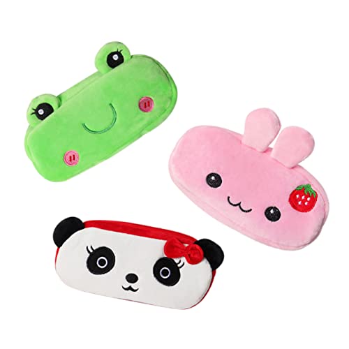 CAXUSD 3Stücke Teiliges Bleistiftetui Für Niedliche Tierdesigns Panda Erdbeerhase Schule Schreibwarenorganisation von CAXUSD