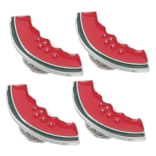 CAXUSD 4 Stück Emaille Wassermelonen broschen aus Zinklegierung Niedliche Cartoon Anstecknadeln mit Farbigem Design Modische Früchte Pins für Kleidung Rucksäcke Pullover Trendige von CAXUSD