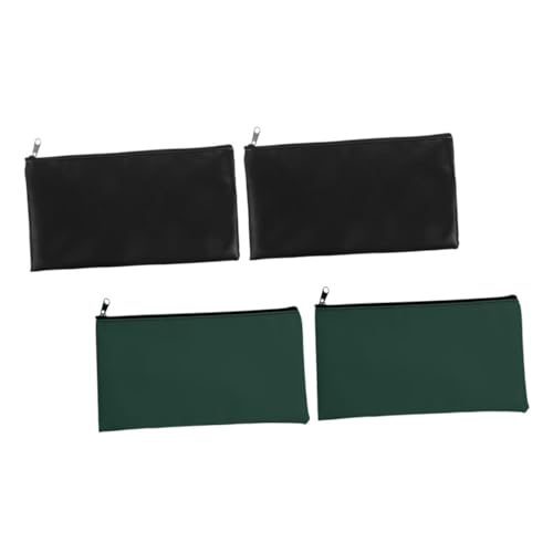 CAXUSD 4stücke Quittungstasche Aus Pu-Leder Mit Reißverschluss Geldscheineinzahlungstasche Für Bargeld Münzgeldbörse Als Kassentasche Quittungsorganizer Mit Großem Fassungsvermögen von CAXUSD