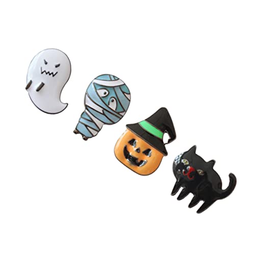 CAXUSD 4 Teiliges Halloween Broschen aus Legierung Kreative Kürbis Kostüm Accessoires Niedliche Anstecknadeln für Kleidung Einzigartige Festliche Halloween Schmuckpins von CAXUSD