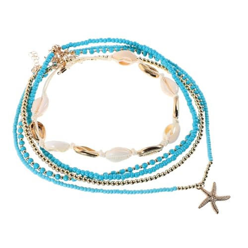 CAXUSD 5 Stück Multilayer Bohemian Muschelkette mit und Reisperlen Strand Inspirierter Schmuck für Damen für Sommer und Freizeitmode Teiliges Set mit Handwerklicher Verarbeitung CAXUSD 5 Stück Multilayer Bohemian Muschelkette mit und Reisperlen Strand Inspirierter Schmuck für Damen für Sommer und Freizeitmode Teiliges Set mit Handwerklicher Verarbeitung von CAXUSD