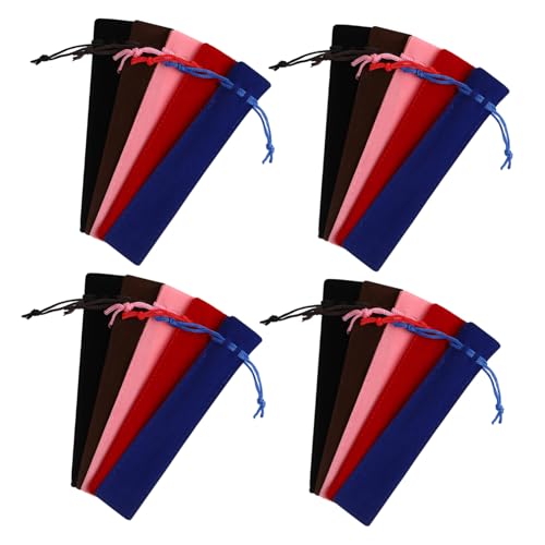 CAXUSD 50 Stück Fleece -Stiftbeutel Mini-Beutel mit Kordelzug Stifttaschen für Studenten Bleistifthalter für Etui für Stifthalter Reisestiftkoffer Federmäppchen Ästhetik Flanell von CAXUSD