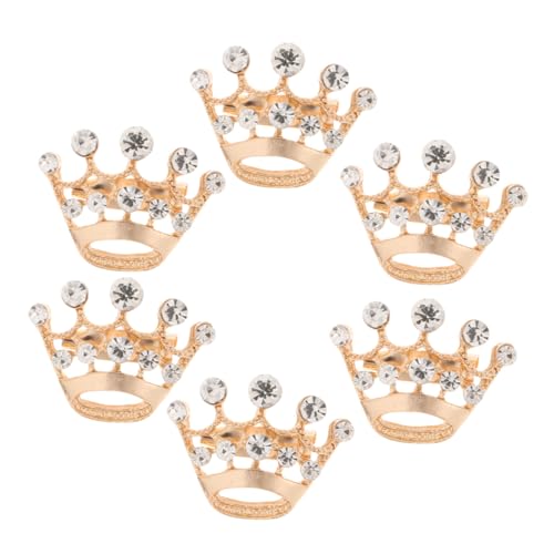 CAXUSD 6 Stück Goldfarbene Kronen broschen aus Legierung Elegante Anstecknadeln für Kleidung Anzug Pullover und Taschen Vielseitige Schmuck pins für Damen und Besondere Anlässe von CAXUSD
