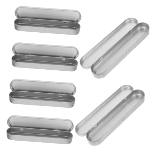 CAXUSD 6 Stück Zinnmundkiste Stiftkiste Kleines Federmäppchen Metallstiftkoffer Stifthalter Für Den Schreibtisch Federmäppchen Aus Metall Stiftorganisator Blechdose Silber Weißblech CAXUSD 6 Stück Zinnmundkiste Stiftkiste Kleines Federmäppchen Metallstiftkoffer Stifthalter Für Den Schreibtisch Federmäppchen Aus Metall Stiftorganisator Blechdose Silber Weißblech von CAXUSD