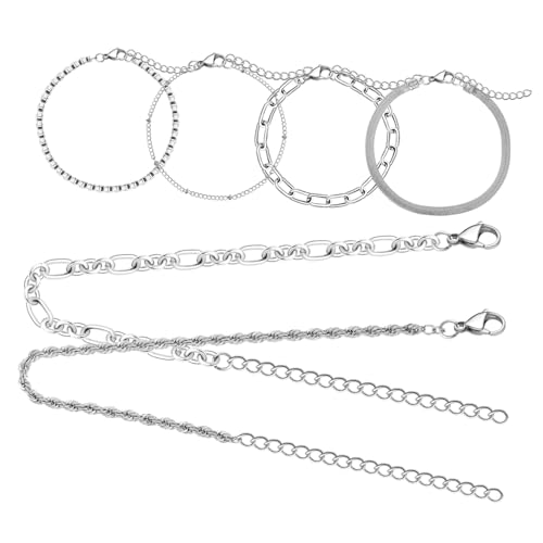 CAXUSD 6Stücke Minimalistische Handgelenkarmbänder Stapelbare Armbänder Dünne Metallkettenarmbänder für Damen Verstellbare Vielseitige Armbänder für CAXUSD 6Stücke Minimalistische Handgelenkarmbänder Stapelbare Armbänder Dünne Metallkettenarmbänder für Damen Verstellbare Vielseitige Armbänder für von CAXUSD