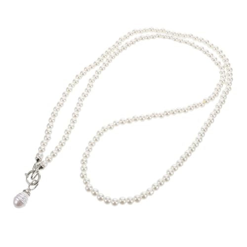 CAXUSD Abnehmbare Perlen Halskette für Smartphones Universelles Stilvolles Design für Damen für Shopping und Freizeit Weiß von CAXUSD