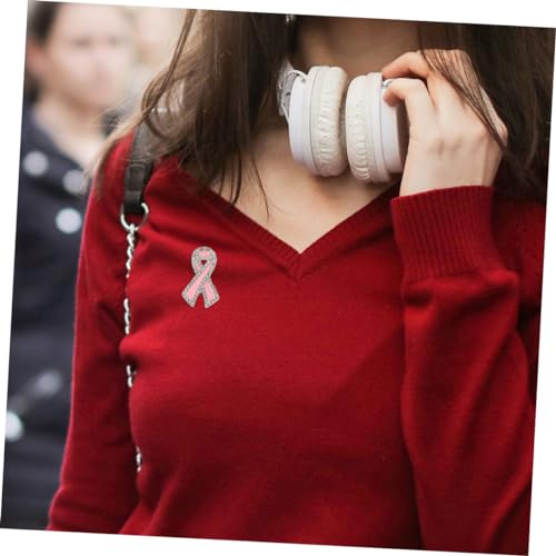 CAXUSD Breast Cancer Awareness Brosche mit Strass Besetzt Metall Anstecknadel in Schleifenform Dekoratives Schmuckstück für Frauen Unterstützt Kampf gegen Brustkrebs für Kleidung und von CAXUSD