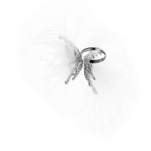 CAXUSD Butterfly Ring mit Zirkonia Verstellbarer Offener Finger Ring für Damen Elegantes Schmuckstück für Alltag und Besondere Anlässe und Weißes Federdesign CAXUSD Butterfly Ring mit Zirkonia Verstellbarer Offener Finger Ring für Damen Elegantes Schmuckstück für Alltag und Besondere Anlässe und Weißes Federdesign von CAXUSD