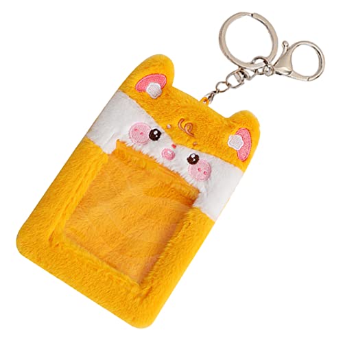 CAXUSD Kartenhalter Mit Plüsch-Cover Ausweishalter Sichtbare Kartenhülle Kartenetui Mit Cartoon-tiermotiv Schlank Und Langlebig von CAXUSD