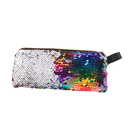 CAXUSD Geschenke für freundinen Sequin Stiftetasche glänzende Glitzertasche Buntstiftetui Make-up-Taschen Kosmetiktasche Bleistiftbeutel mit Pailletten tragbare Stifttasche Schreibpinsel von CAXUSD