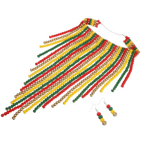 CAXUSD Handgefertigte Holzperlenkette Damen Vintage Boho Statement Schmuck Leicht Ethnisch Extravaganter Stil Für Alltag und Party von CAXUSD