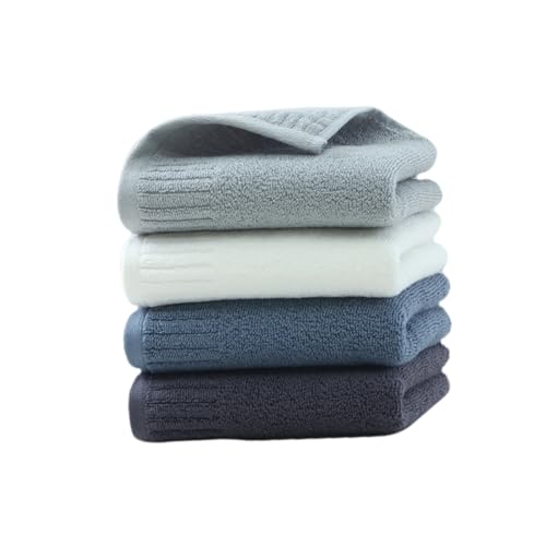 CAXUSD Handtücher 4er-pack Reine Baumwolle Dicke Gesichts- Und Handtücher Einfarbig Dunkelgrau Dunkelweiß Grau von CAXUSD