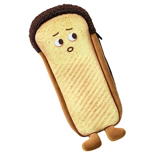 CAXUSD Federmäppchen in Brotform Mit Cartoon-Toast Kreatives Schulmaterial Für Mädchen Ordnet Stifte Karten Bargeld von CAXUSD