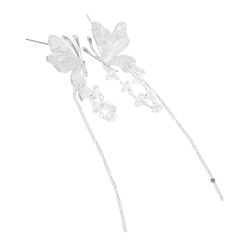 CAXUSD Lange Schmetterling Quasten Ohrringe Leichte Statement Ohrstecker mit Elegantem Tropfen Design für Damen Vielseitig zu Freizeit und Business Outfits Geeignet von CAXUSD
