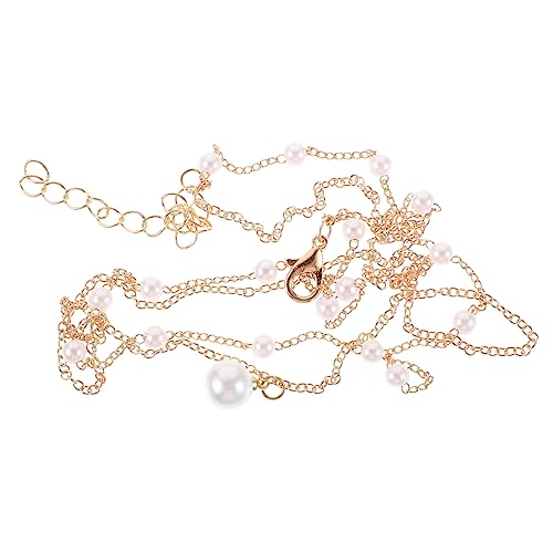 CAXUSD Layered Perlenkette Damen Minimalistische Halskette mit Anhänger Doppeltschichtige Schmuck für Frauen Goldene Kette für von CAXUSD