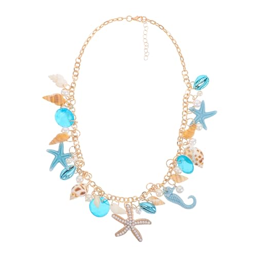 CAXUSD Necklace für Frauen Leichtes Conch Shell Beach Schmuckstück Vielseitiger Sommer Strand Choker und Pulloverkette Langlebiges Meeresanhänger Accessoire für Urlaub und Alltag von CAXUSD