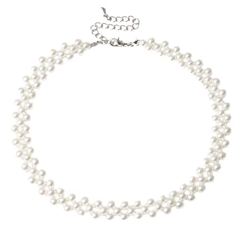 CAXUSD Perlenkette Damen Einfache Halskette Modisches Accessoire für Frauen für Partys Büro und Freizeit Leicht und Einzigartiges Design von CAXUSD