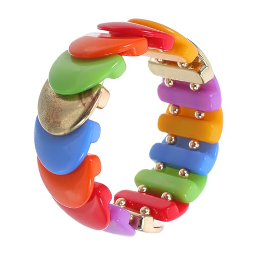 CAXUSD Regenbogen Armband für Damen Farbenfrohes Statement Armband mit Geometrischem Design Leicht und für Sommerpartys Strand und von CAXUSD