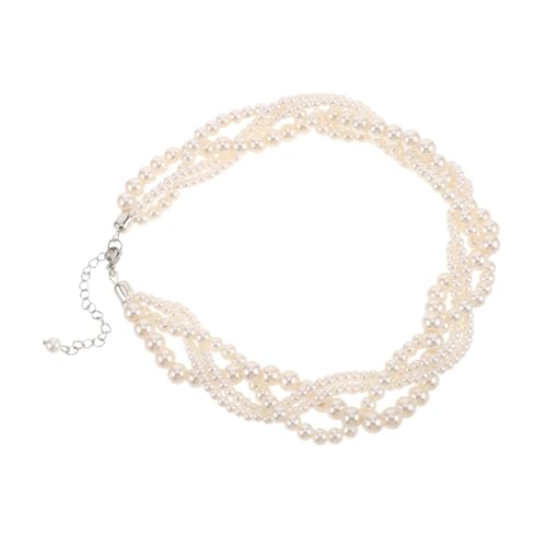 CAXUSD Retro Vintage Perlenkette für Französisches Mehrlagiges Kunstperlen Eleganter Schmuck für Partys und Alltagsoutfits Langlebig und von CAXUSD