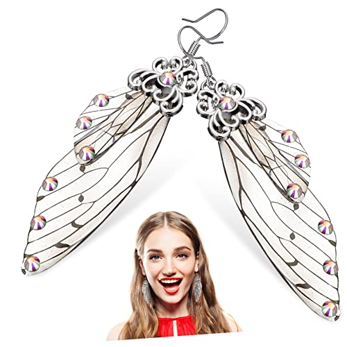 CAXUSD Schmetterling Flügel Ohrringe Damen Leichte Lange Dangle Ohrhänger Modischer Retro Schmuck für Hochzeit Party für Freundin und Mutter von CAXUSD