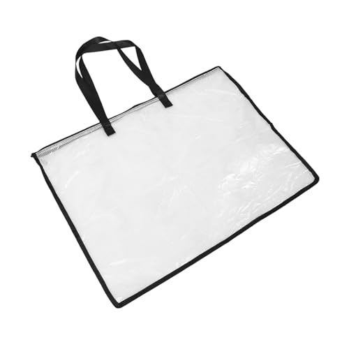 CAXUSD Transparente Kunst Portfolio Tasche mit Reißverschluss und Griff Großer Organizer für Poster und Gemälde Tragbare Aufbewahrungstasche für Kunstwerke und Schülerprojekte von CAXUSD