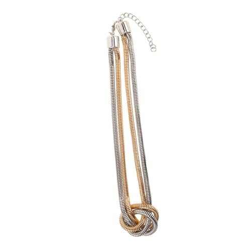 CAXUSD Verstellbare Knoten Halskette Damen Retro Link Chain Modischer Metall Mix Schlankes Design Leicht Für Alltag und Festliche Anlässe von CAXUSD