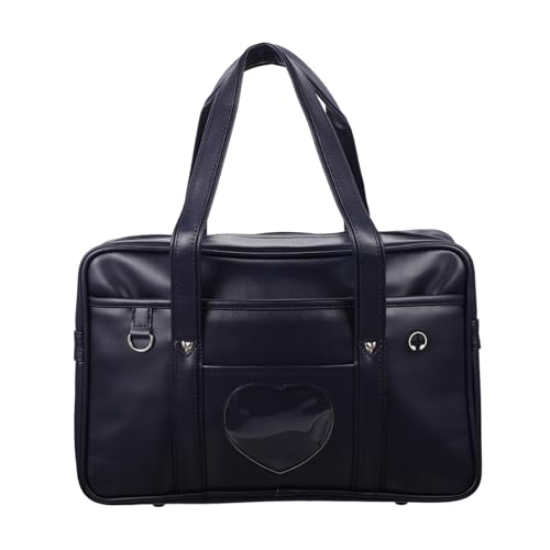 CAXUSD Wasserdichte PU Uniform Umhängetasche mit Großer Kapazität Japanische Schuluniform Tasche Unisex Student Schultertasche für Arbeit Schule Shopping von CAXUSD