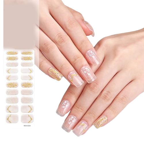 20 Stück Halbgehärtete Gel Nagelstreifen Für Frauen Gel Nagelaufkleber Langlebige Gel Nagelfolien Mit Weichem Glänzendem Gel Finish von CAZSTYK