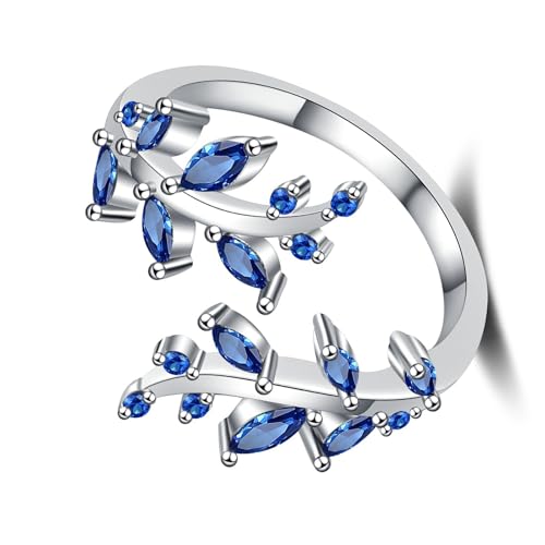 Artistic Branch Design Rings Crystal Embellished Comfort Fit Jewelry Accessory Allergy Resistant Copper Statement Rings Diamonds Leaf Branch von CAZSTYK