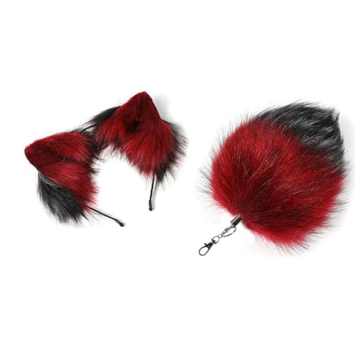 CAZSTYK 2 x Haarreif, langer Tierschwanz-Anhänger, Schlüsselanhänger-Set, Plüschschwanz, Schlüsselanhänger, Schlüsselanhänger, Dekoration, Taschenanhänger CAZSTYK 2 x Haarreif, langer Tierschwanz-Anhänger, Schlüsselanhänger-Set, Plüschschwanz, Schlüsselanhänger, Schlüsselanhänger, Dekoration, Taschenanhänger von CAZSTYK