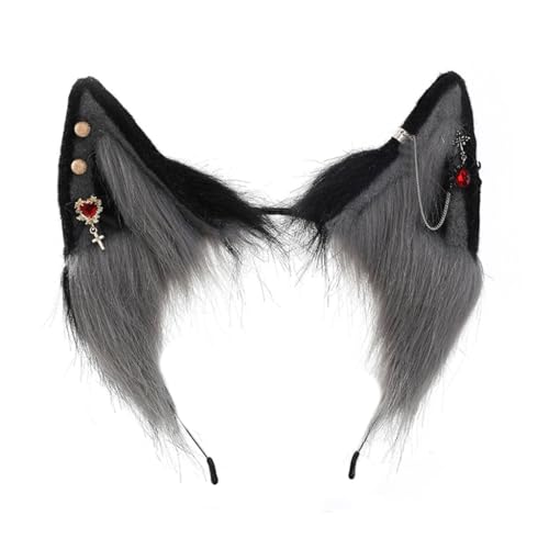 CAZSTYK Cartoon-Füchse Wolf Ohrform Haarreif mit Legierung Ohrring Dekor Haarhalter Cosplay Party Kopfbedeckung für Jugendliche Erwachsene von CAZSTYK