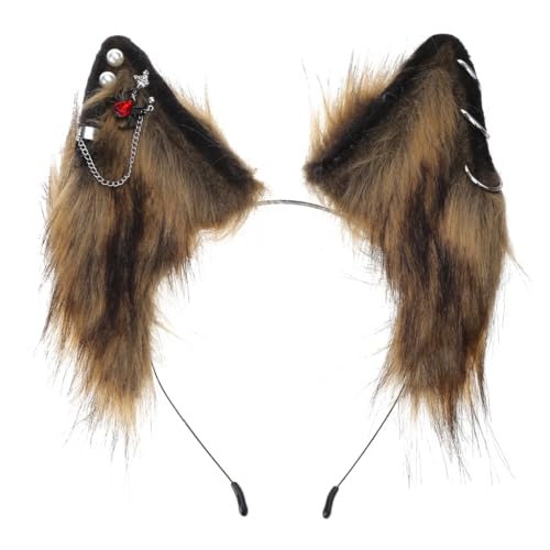 CAZSTYK Cartoon-Füchse Wolf Ohrform Haarreif mit Legierung Ohrring Dekor Haarhalter Cosplay Party Kopfbedeckung für Jugendliche Erwachsene von CAZSTYK