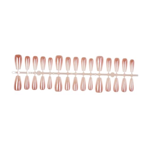CAZSTYK French Tip Press on Nails Long Coffin False Nails Gradient Fake Nails Full Cover Stick on Nails for Women and Girls von CAZSTYK