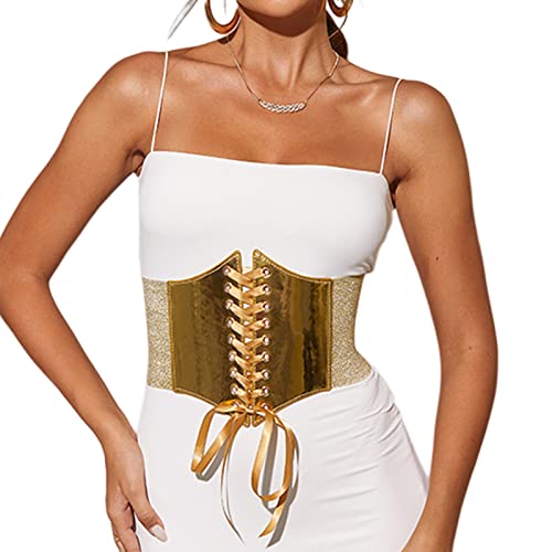 CAZSTYK Gold Korsett Gürtel Korsett Unterbrust Breiten Kleid Gürtel Push Up Korsett Frauen Taille Cinchs Gürtel Elastischen Gürtel Für Kleid von CAZSTYK