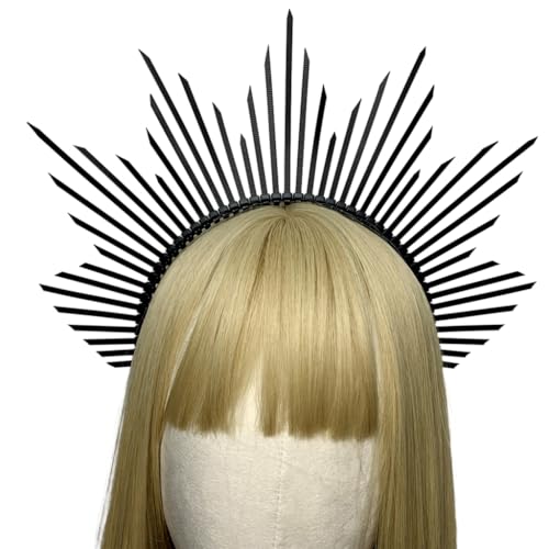 CAZSTYK Gothic Stirnband Prinzessin Kopfschmuck Festzug Abschlussball Party Requisiten Spiked Vintage Tiaras Haarreifen für Gottheiten Frauen von CAZSTYK