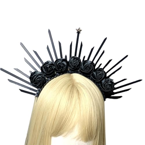 CAZSTYK Gothic Stirnband Prinzessin Kopfschmuck Festzug Abschlussball Party Requisiten Spiked Vintage Tiaras Haarreifen für Gottheiten Frauen CAZSTYK Gothic Stirnband Prinzessin Kopfschmuck Festzug Abschlussball Party Requisiten Spiked Vintage Tiaras Haarreifen für Gottheiten Frauen von CAZSTYK