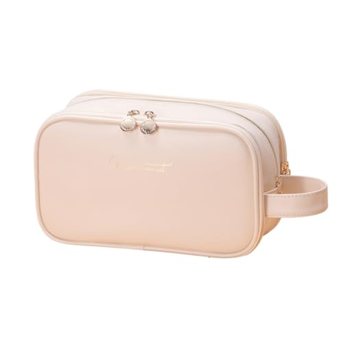 CAZSTYK Make-up-Tasche, Kosmetiktasche für Damen, Reise-Make-up-Organizer, Handtasche, große Kapazität für den täglichen Gebrauch, Make-up-Pinselhalter, weiß von CAZSTYK